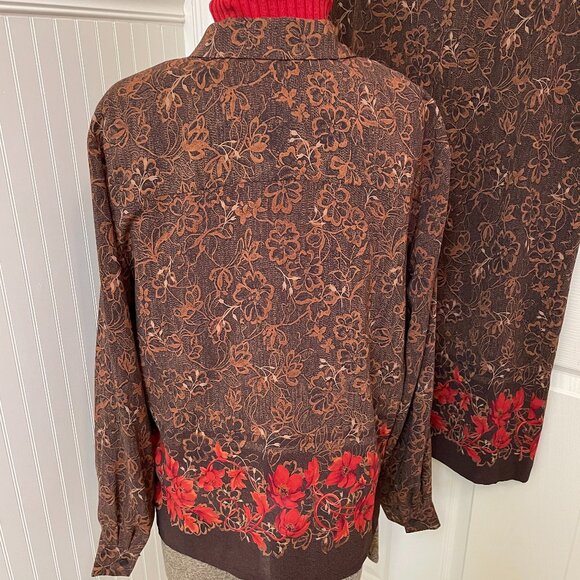 EMMA JAMES MATCHING BLOUSE AND SKIRT WITH BORDER, BLOUSE SIZE 14, SKIRT SIZE 12 - Picture 3 of 11